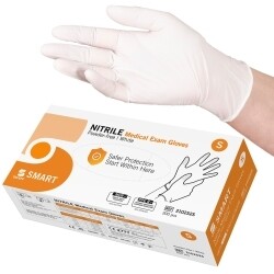 Handskar nitril Smart puderfria vit S 200st/fp