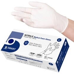 Handskar nitril Smart puderfria vit L 200st/fp
