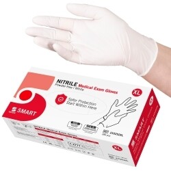 Handskar nitril Smart puderfria vit XL 180st/fp