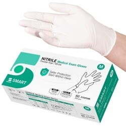Handskar nitril Smart puderfria vit M 200st/fp