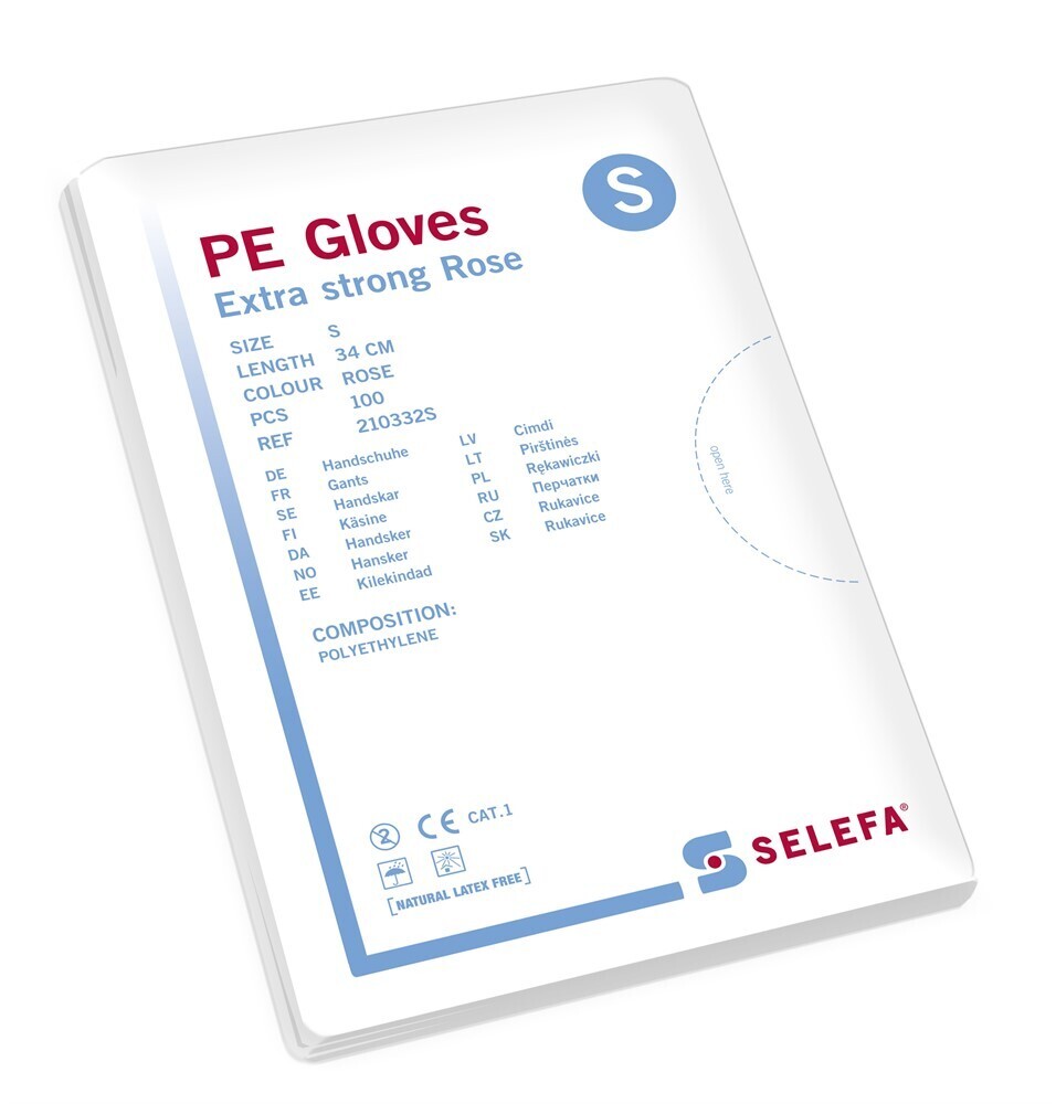 Handskar Plast Rosa Softline Small 100 st/fp