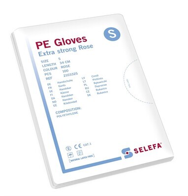 Handskar Plast Rosa Softline Small 100 st/fp