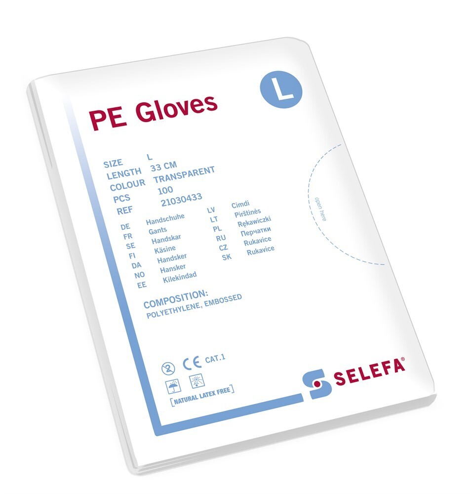 Handskar skydds Std Clear Large 34cm 100 st/fp