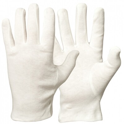 Bomullshandske stl XL 100% bomull , blekta 12 par/fp = (24 st)