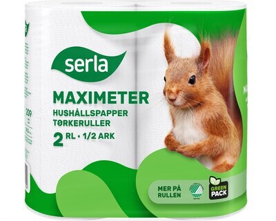 Hushållspapper Serla Maximeter 2-lag 29 m/rl 2 rl/fp