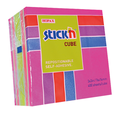 Notisblock Kub 76x76, Rosa/Röd 400 blad i block