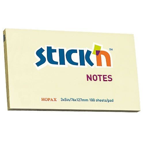 Notisblock gul 76x127 100 blad i block