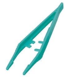 Pincett plast engångs 127mm x-lång grön steril 50st/fp