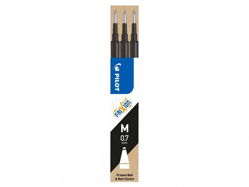 Kulpatron Pilot Frixion Clicker 0,7 mm 3 st/fp svart