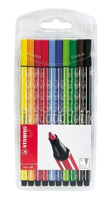 Penna fiber set om 10st olika färger STABILO Pen 68