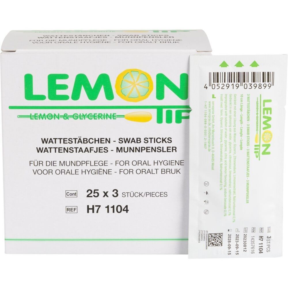 Munrengöringspinne 10 cm våt m citronsmak 75st/fp