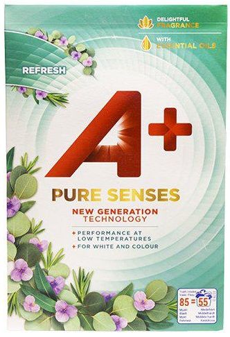 Tvättmedel A+ Pure Senses Refresh kulör/vit tvätt 3,6 kg