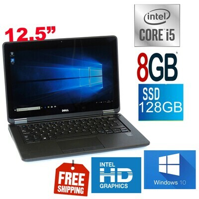 Dell Latitude e7250 i5-5th Gen 8 GB 128 GB SSD 12.5" HD Graphics Laptop Win10 PRO