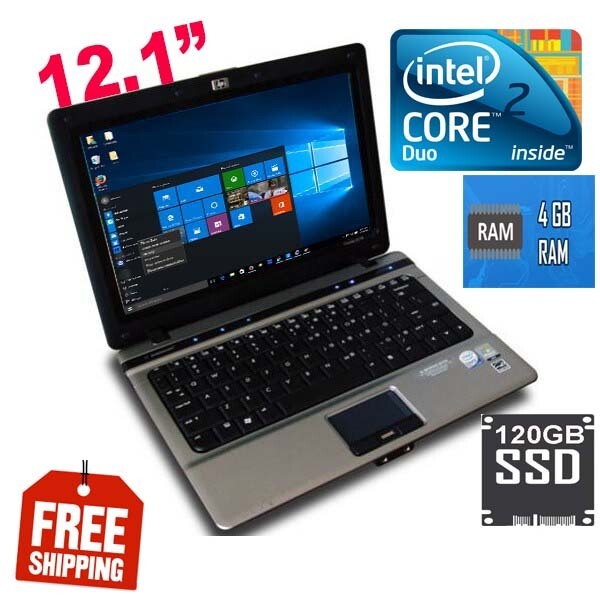 HP Compaq 2210B-12.1" Notebook Laptop C2D-T8100 4GB 120GB SSD HD Graphics Win10