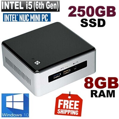 Intel NUC NUC5i5RYH Mini Desktop PC-6th Gen Intel I5 2.7GHz 8GB 250GB SSD Win10