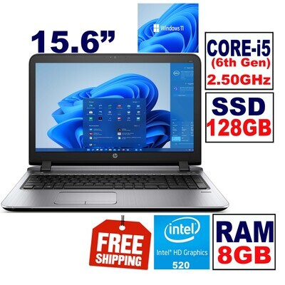 HP ProBook 450-G3 i5 6200U 8GB 128GB SSD HD 520 Graphic-15.6" Laptop Win11 PRO