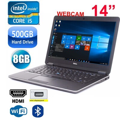 Dell Latitude e7440 i5-4300U 2.5GHz  8GB 500GB HDD-14" HD Graphics Notebook Laptop Win10