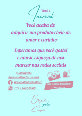 Panfletos para divulgação ou agradecimento