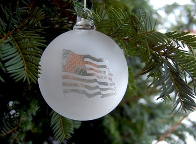 Frosted Flag Ornament