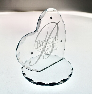 CRYSTAL HEART CAKE TOPPER