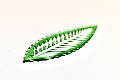 Green Leaf Flashed Glass
