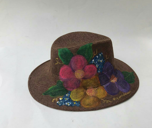 Sombrero de Cana a Mano "Floral"