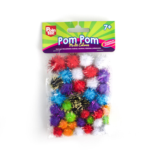 Pom Pom Multicolores C/Brillo Pointer