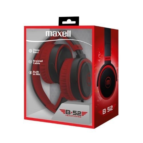 Audifono Maxell B-52 C/Microfono Rojo / Negro