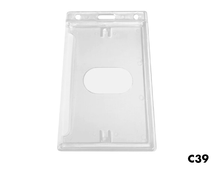 Porta Carnet Vertical Plastico Transparente 2½" X4"  PAQ 20/1