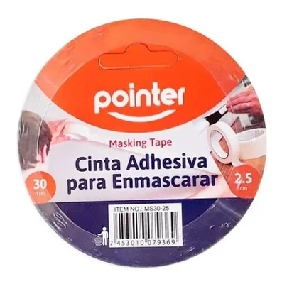 Masking Tape 1&quot; x 30M Blanco Pointer (unidad)