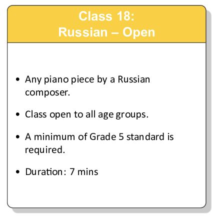 Class 18: Russian - Open