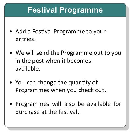 Festival Programme