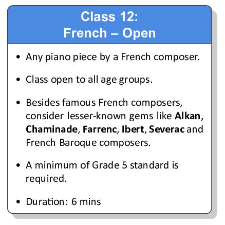 Class 12: French - Open