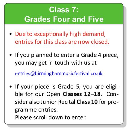 Class 7: Grades Four and Five