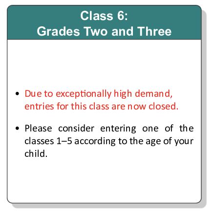 Class 6: Grades Two and Three