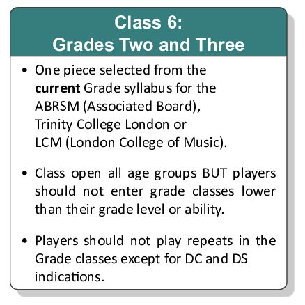 Class 6: Grades Two and Three