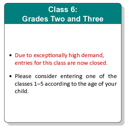 Class 6: Grades Two and Three