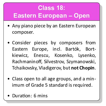Class 18: Eastern European - Open