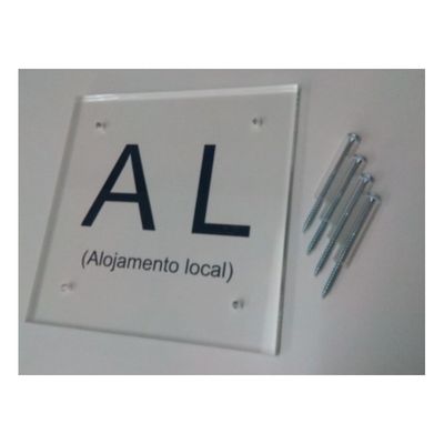 Placa Alojamento Local em Acrilico 20x20 cm