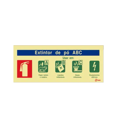 Sinaletica Agente Extintor Abc - Fotoluminescente 240x85