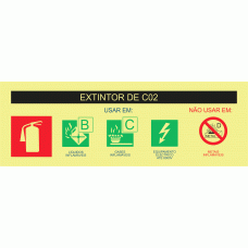 Sinaletica Agente Extintor CO2 - Fotoluminescente 240x85