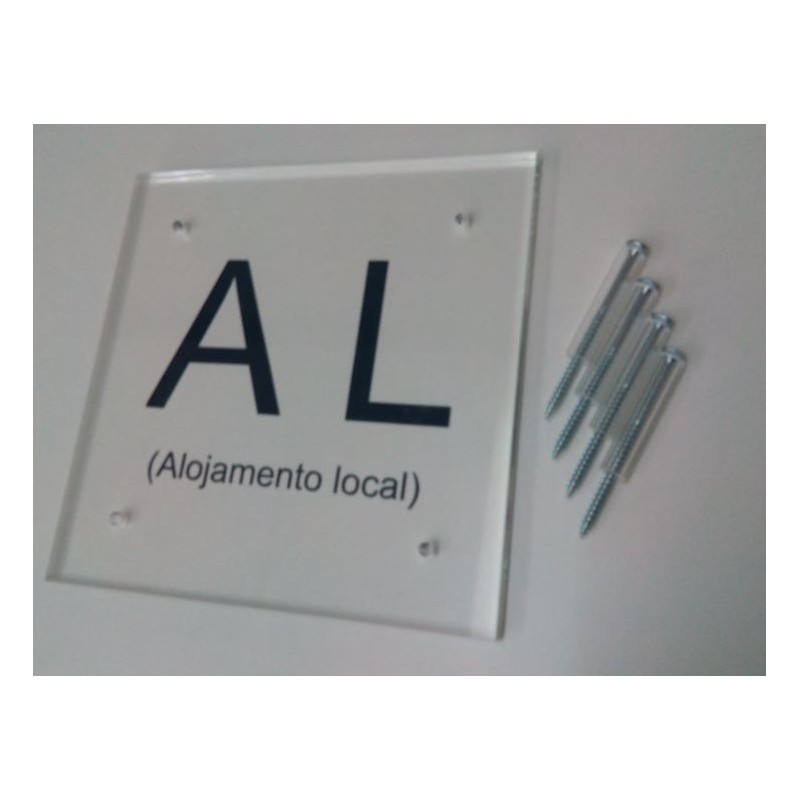 Placa Alojamento Local em Acrilico 20x20 cm