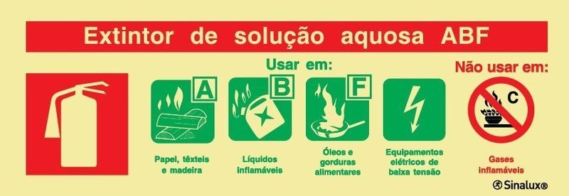Sinaletica Agente Extintor Abf - Fotoluminescente 240x85