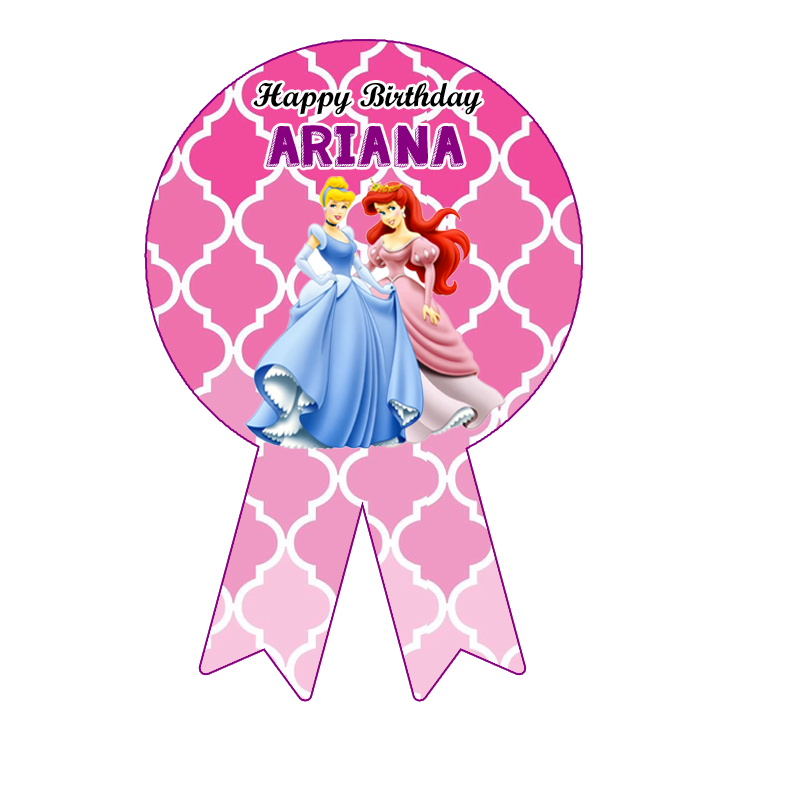 Princess Disney Theme Birthday Badges (10 Pcs)