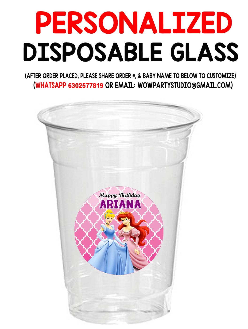 Plastic / Mocktail Disposable Glass label / Stickers (24 Pcs)