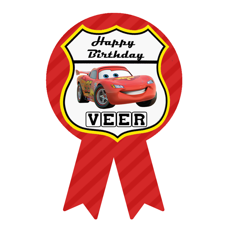 Car Theme Birthday Badges (10 Pcs)