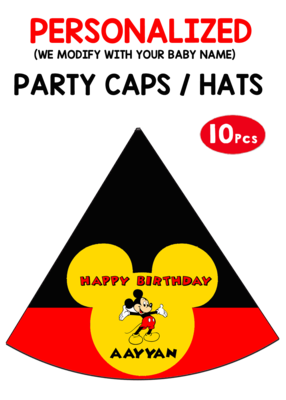 Mickey Party Caps / Hats (10 Pcs)