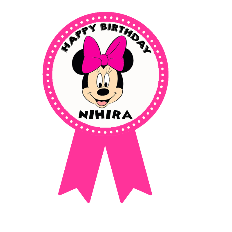 Minnie Mouse Theme Birthday Badges (10 Pcs)