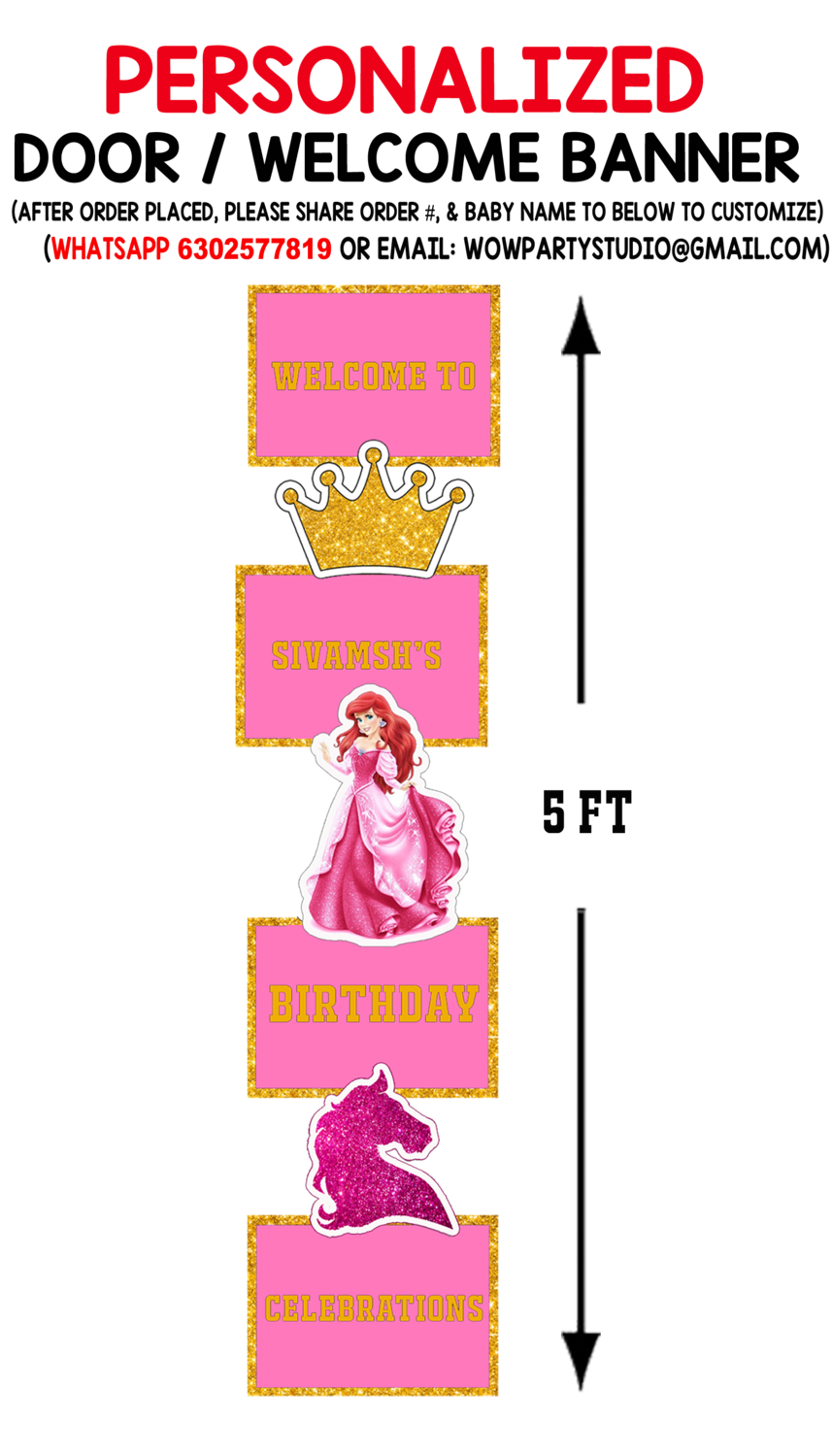 Royal Princess - pink Door / Welcome Banner (5ft)