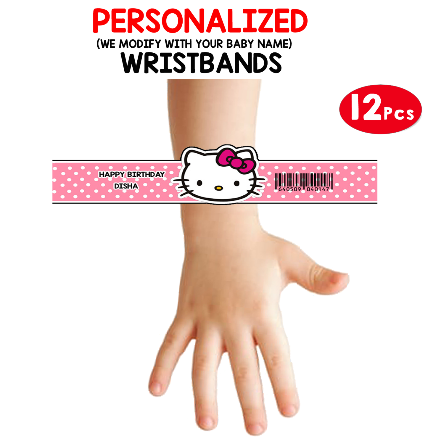 Personalized Birthday Wristbands (12 Pcs)